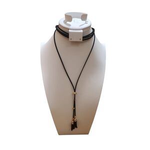 Guess Black and Gold Tassel Necklace